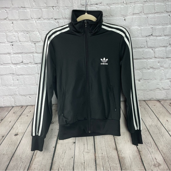Adidas 3 Stripe Jacket Womens Medium (runs small) Track Full Zip Long Sleeve VTG - Picture 1 of 6